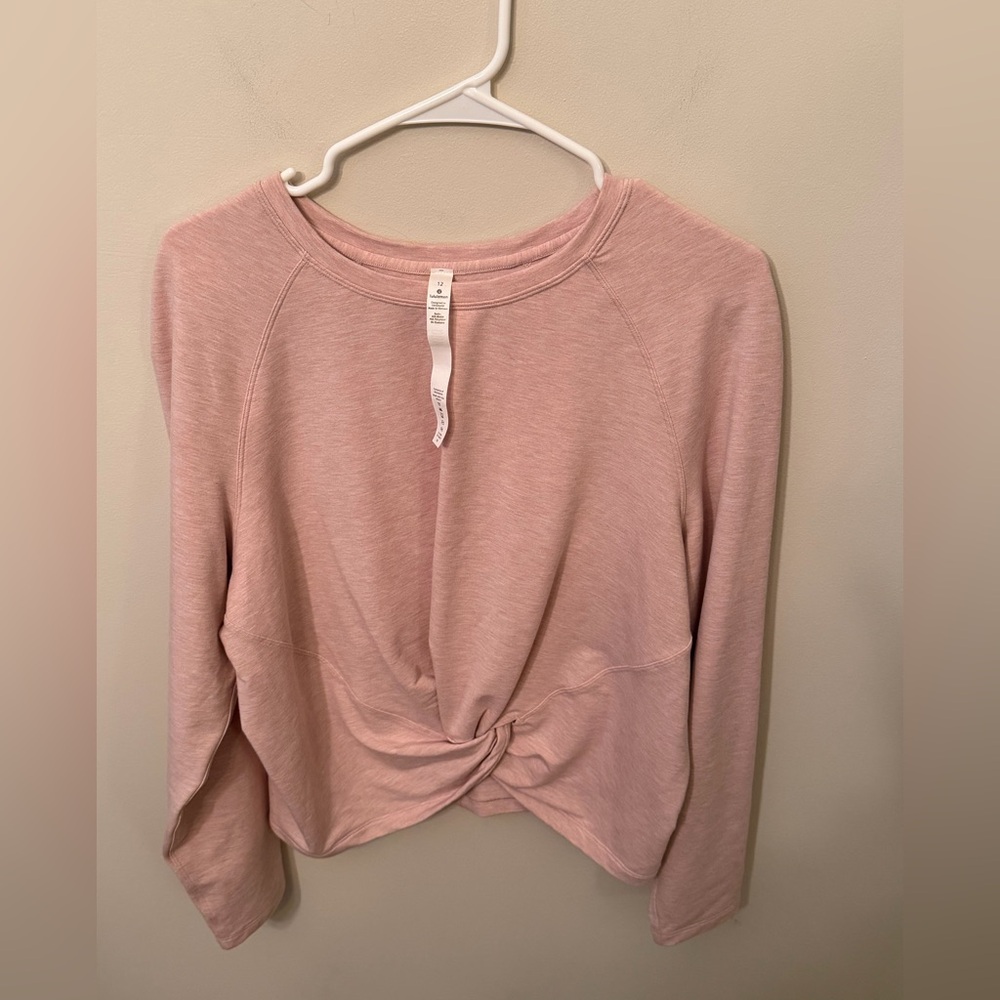 lululemon athletica Dusty Pink Twist-Front Crew Sweater